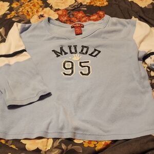 Mudd Kids Light Blue and White Long Sleeve Tee